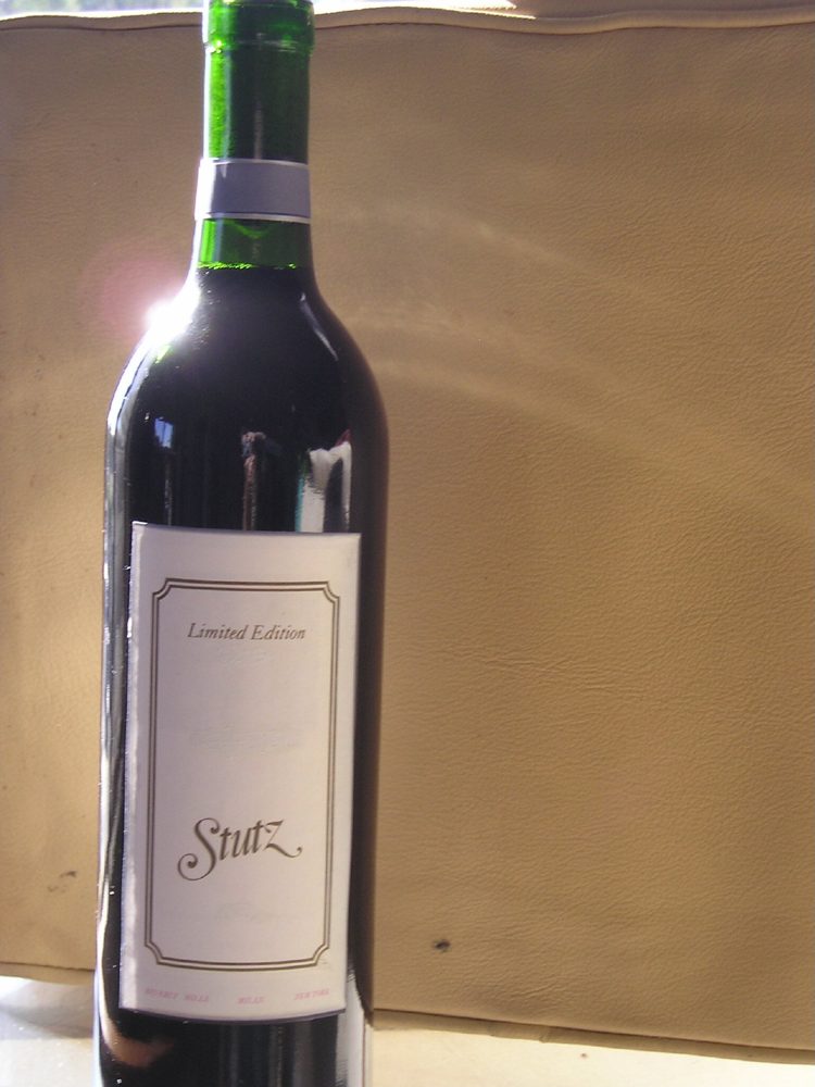 Stutz Limited Edition reserve red wine — dark bottle with cream label bearing the Stutz script